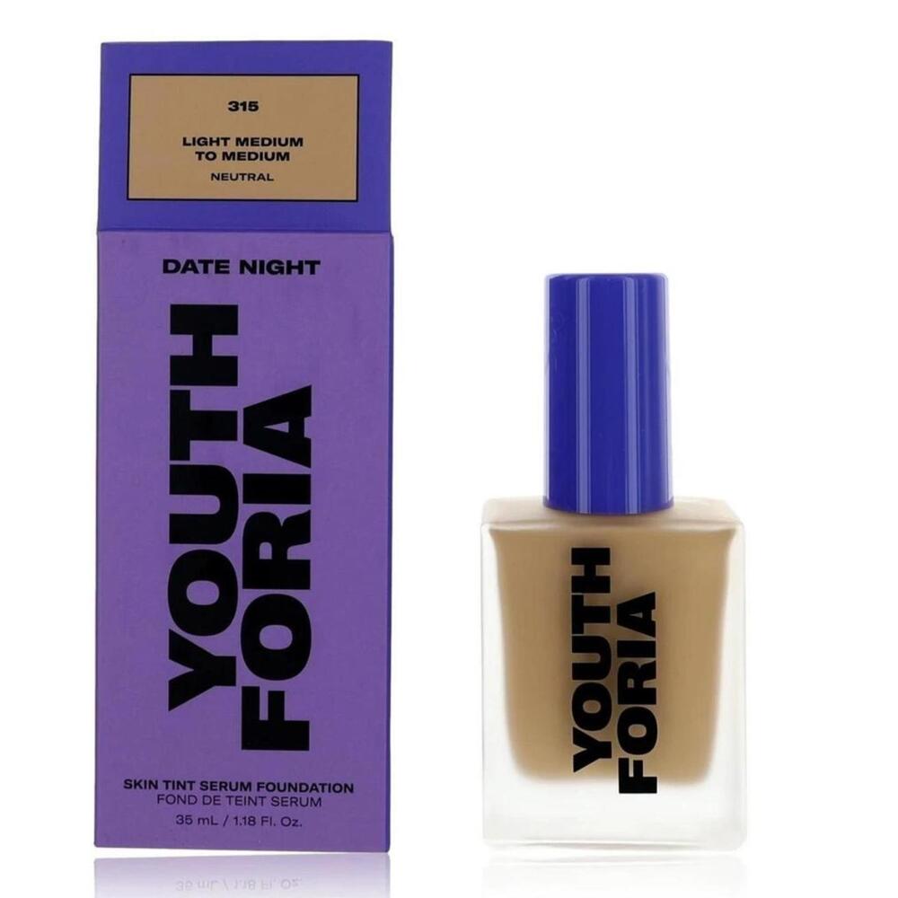 Youth Foria Date Night Tint Serum Foundation #315 LIGHT MED/MED NTRL 1.18 oz NIB